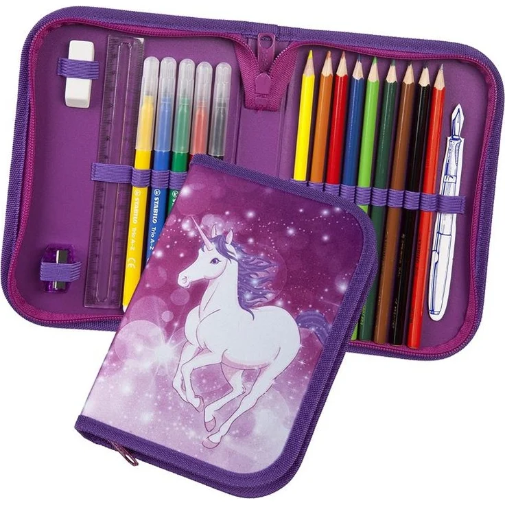 Mädchen Schulranzen 1. Klasse Scooli Campus Fit MAGIC UNICORN 10-teilges Set mit Sporttasche und Einhorn Schultüte 85cm – Bild 13