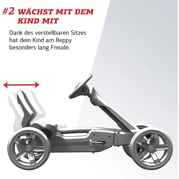 BERG Gokart M 'Reppy Roadster', blau, inkl. Soundbox, ab 2,5 Jahren, max. belastbar bis 40 kg, verstellbarer Sitz – Bild 8