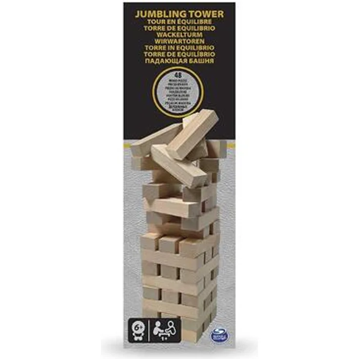 Spin Master 98365 Wackelturm in Papierkasten, 48 Teile