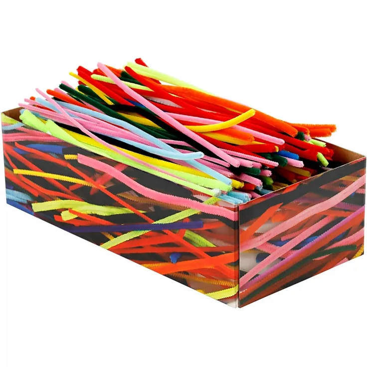 Creativ Company Chenilledraht, Sortierte Farben, L: 30 cm, Stärke: 4+6+9 mm, 700 sort. / 1 Pck.