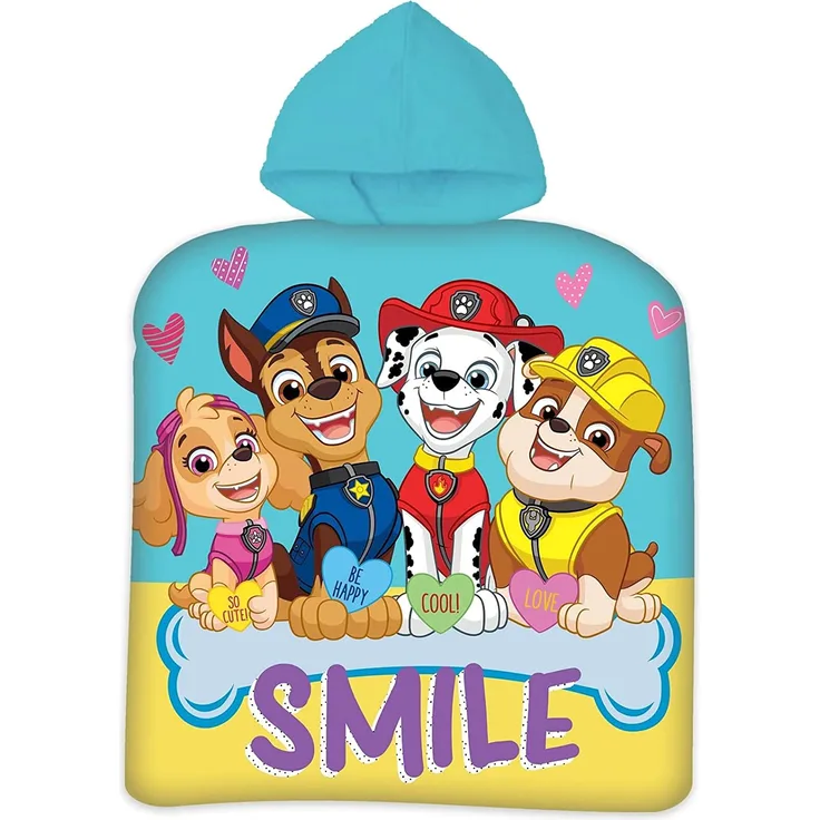 Paw Patrol Kinder Poncho Kapuze Duschtuch Badetuch Strandtuch 50 x 100cm