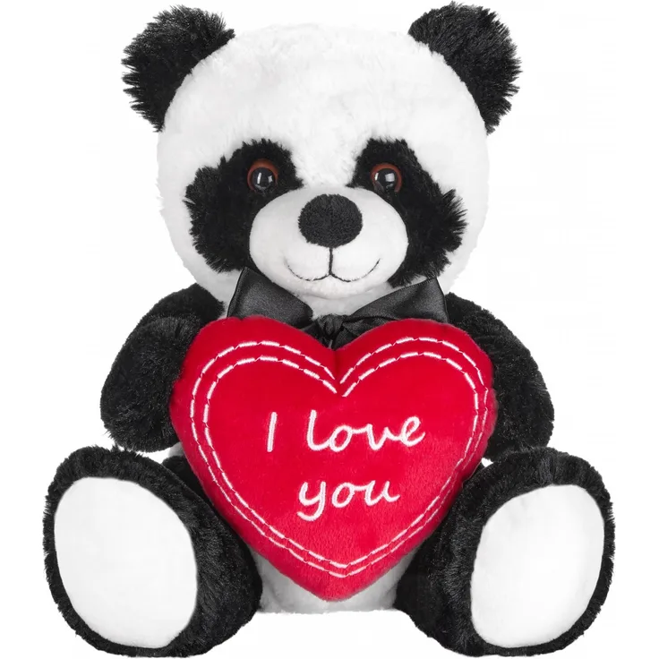 Panda Plüschbär mit Herz Rot - I Love You - 25 cm - Pandabär Kuscheltier