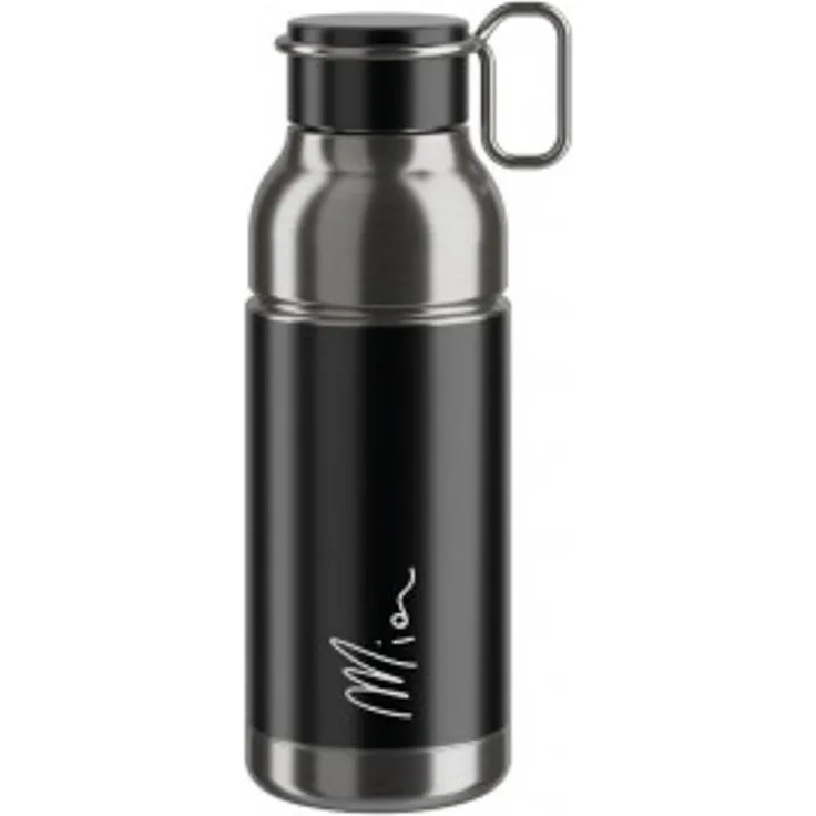 Trinkflasche Elite Mia 650ml, schwarz/silber, Edelstahl