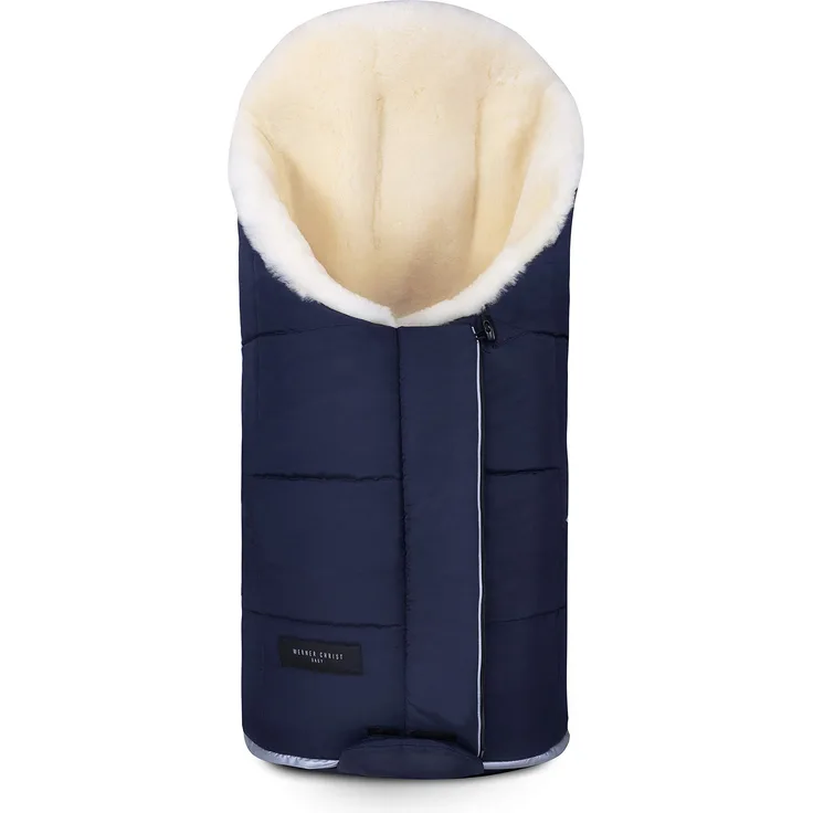 Werner Christ Baby, Lammfell Kinderwagen-Fußsack TULAVARIO – Buggy Lammfellfußsack (Kinder ab 6 - bis 36 Monate) aus medizinischem Fell, in Navy (dunkelblau)
