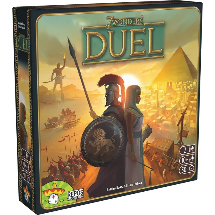 Repos Production UNBOX Now, 7 Wonders Duel , Board Game , Ages 10+ , 2 Players , 30 Minutes Playing Time