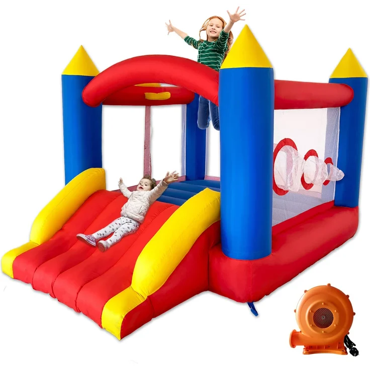 Ballsea Hüpfburg mit Gebläse, Genäht aus Extra Dickem Material, langlebig, Aufblasbares-Hüpfburg für 3 bis 4 Kinder. Hüpfburg Kinder Indoor (315x245x194cm) – Bild 1