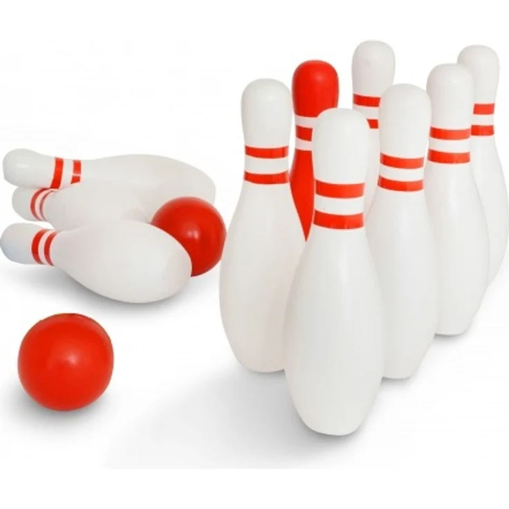 BS Toys Bowling Spiel Holz 12-teilig weiß/rot – Bild 2