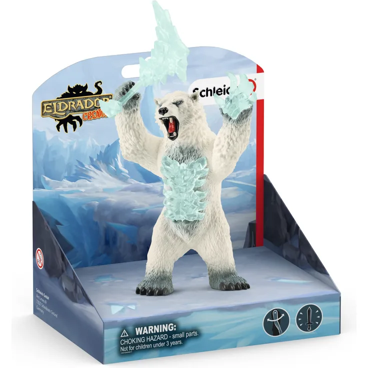 Schleich Eldrador Creatures 42510 Blizzard Bär mit Waffe, Spielfigur