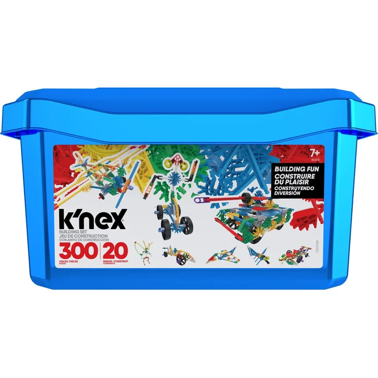 K'NEX 80202 Modellbauspass-Set in einer Box, 3D-Technikset für Kinder, 300-teiliges MINT-Lernset mit Box zum Aufbewahren, 20 Konstruktionsspielzeugmodelle ab 7 Jahren