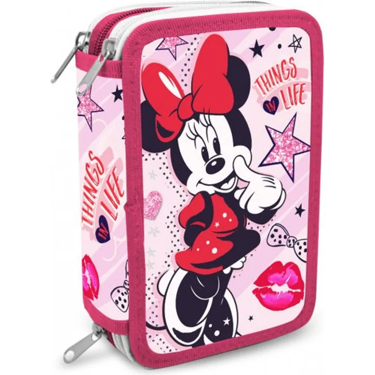 federmäppchen Minnie Mouse Mädchen rosa-rot 40-teilig