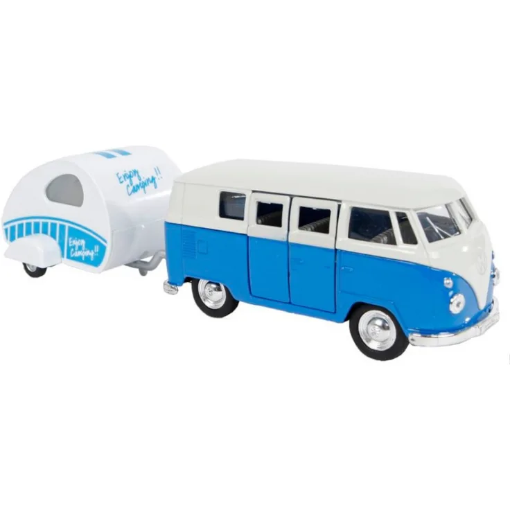 bus Volkswagen 1963 T1 Stahl 21 cm blau/weiß 2-teilig
