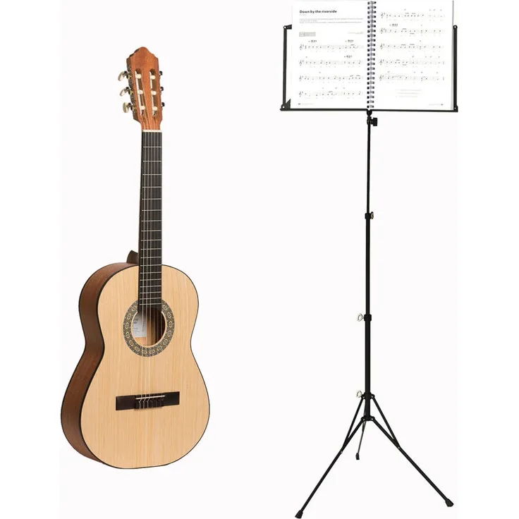 Voggenreiter Gitarren Set, 2-tlg, Konzertgitarre Student KG-1000 1/2, Notenständer NS-100, Akustikgitarre, Notenpult