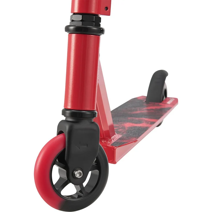 ArtSport 24631 'Stunt Scooter Red Smoke', ab 6 Jahren, 360° Lenker, 100 mm Alu Räder, max. belastbar bis 100 kg, rot/schwarz – Bild 4