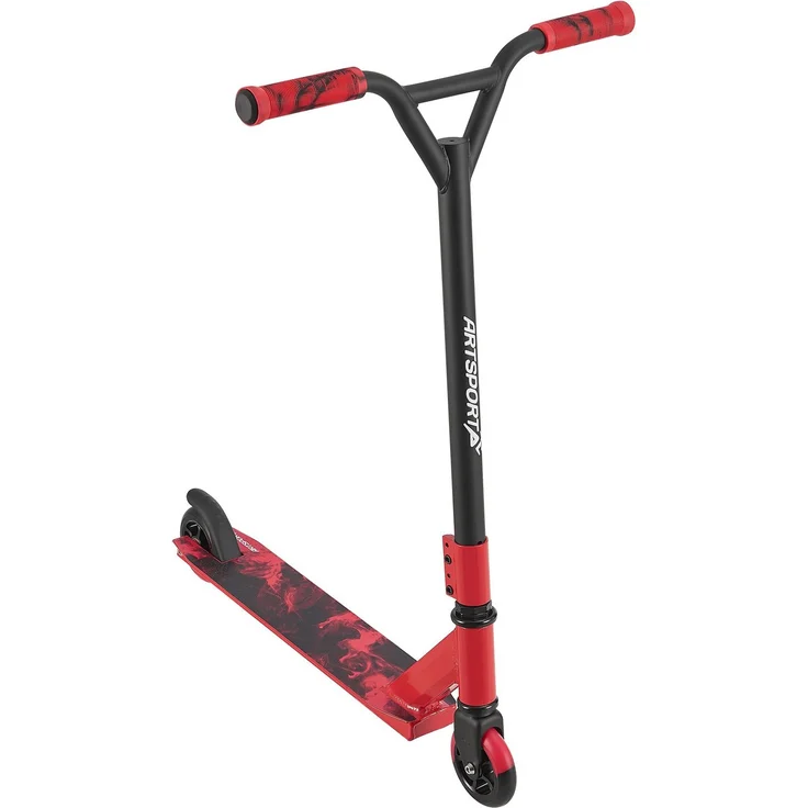 ArtSport 24631 'Stunt Scooter Red Smoke', ab 6 Jahren, 360° Lenker, 100 mm Alu Räder, max. belastbar bis 100 kg, rot/schwarz – Bild 1