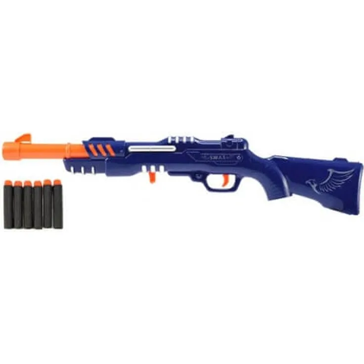 TOITOYS S. W. A. T. Gewehr blau_orange m 6 Schaumstoffpfeile
