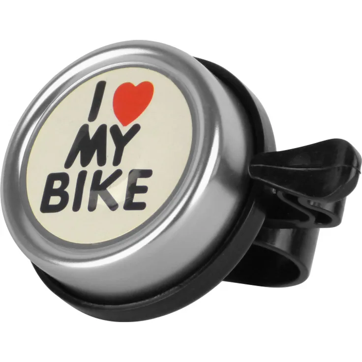 fahrradklingel I Love My Bike Jungen Stahl silber/schwarz