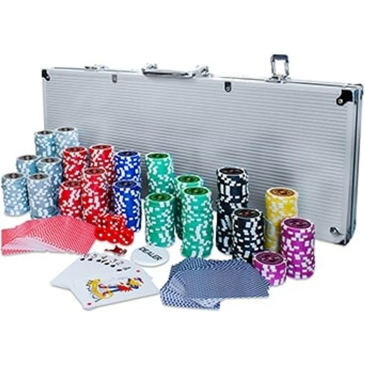Pokerset im edlen Aluminium Koffer mit 500 Chips, Karten und Würfeln, Eaxus – Bild 1