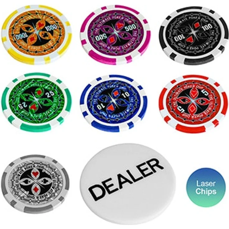 Pokerset im edlen Aluminium Koffer mit 500 Chips, Karten und Würfeln, Eaxus – Bild 3