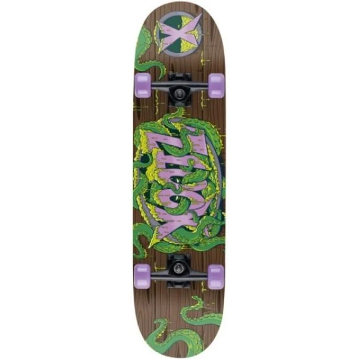 Skateboard Doppel Stoß 79 cm Tentakel grün / lila – Bild 3