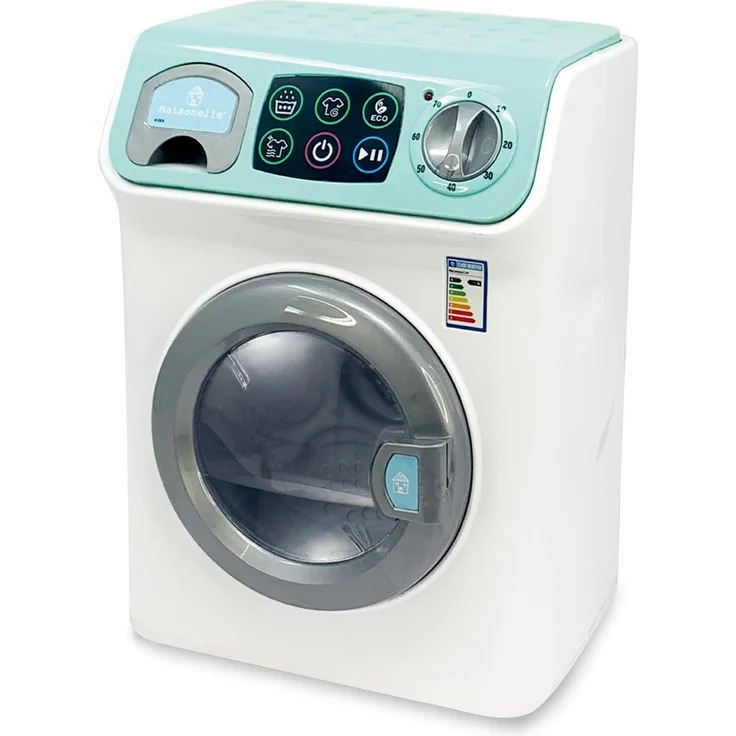 ODS, Maisonelle, 44154, Digitale Waschmaschine mit Touchscreen, Lichtern und Geräuschen, weiß, wassergrün