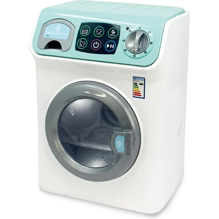 ODS, Maisonelle, 44154, Digitale Waschmaschine mit Touchscreen, Lichtern und Geräuschen, weiß, wassergrün