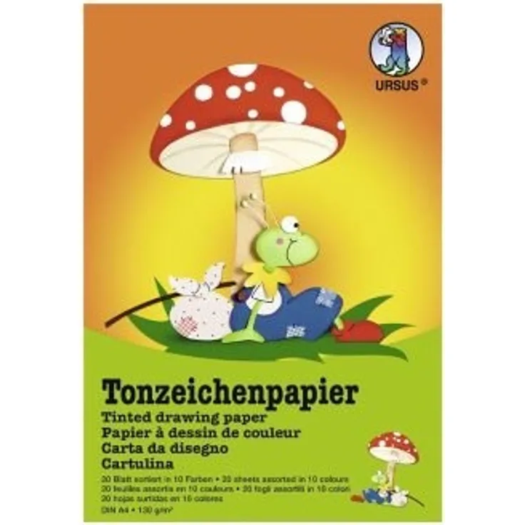 Tonzeichenpapier DIN A4 - 20 Blatt in 10 Farben