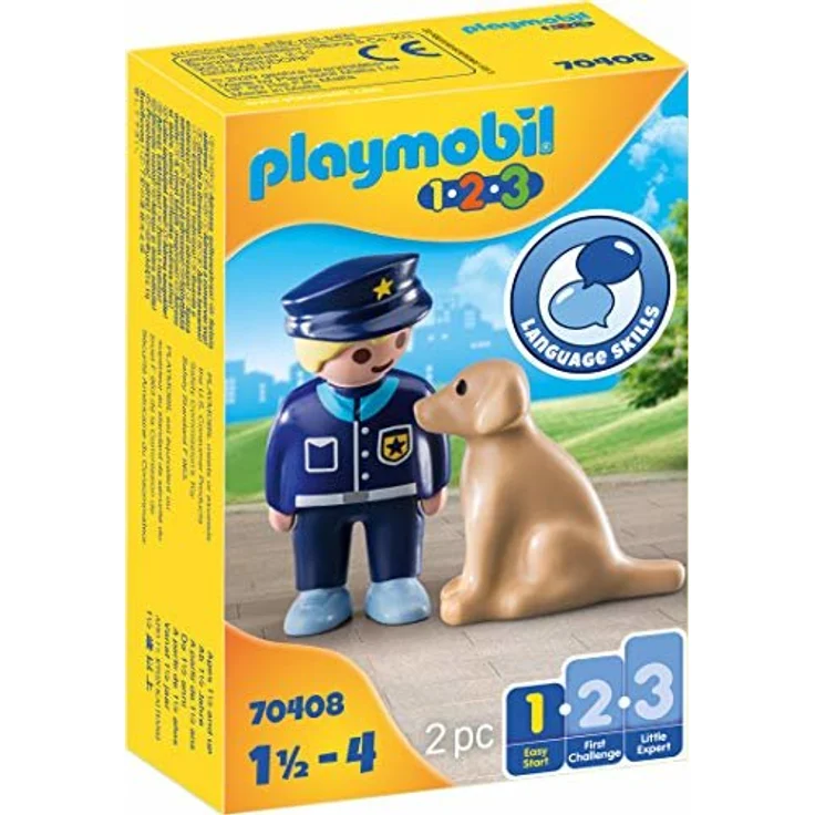 Playmobil 1.2.3 70408 'Polizist mit Hund', 2 Teile, ab 1,5 Jahren - Preisvergleich – Bild 1