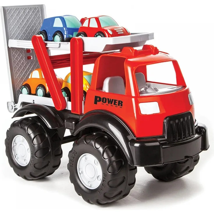 Pilsan Kinder Autotransporter 06516, Laderampe, vier kleine Autos ab 1 Jahr