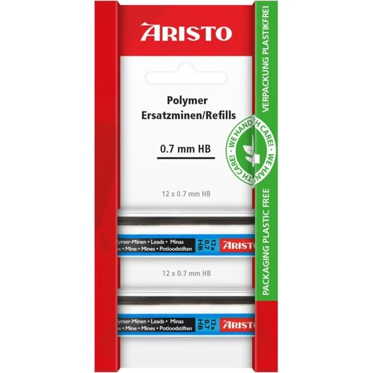 Aristo, Feinminen Polymer im Eco Blister, 2 Dosen a´ 12 Minen (0_7 HB)