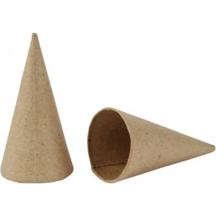 kegel 8 x 4 cm aus Pappmaché 10 Stück