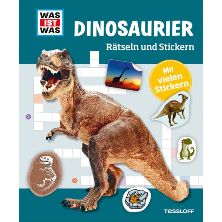 Tessloff WAS IST WAS Rätseln und Stickern: Dinosaurier, Taschenbuch, 24 Seiten, ab 8 Jahren
