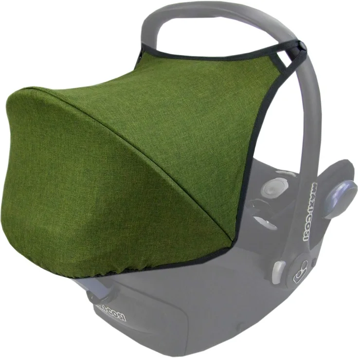 BAMBINIWELT Sonnenverdeck Sonnendach Sonnenschutz für Babyschale kompatibel mit Maxi Cosi CABRIO-FIX (dunkelgrün meliert)