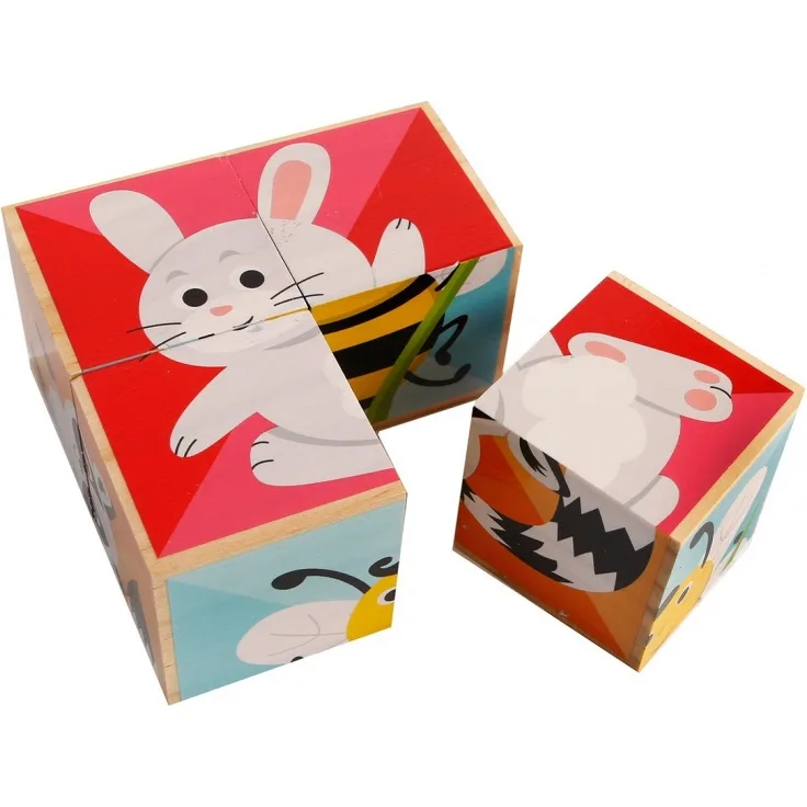 Toys Amsterdam blockpuzzle Dieren junior Holz 10 cm 4-teilig
