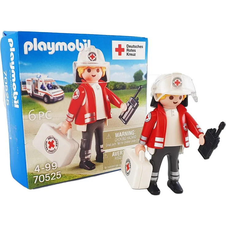 Playmobil 70525 'DRK Sanitäter mit Koffer und Funkgerät Sonderfigur', 6 Teile, ab 4 Jahren