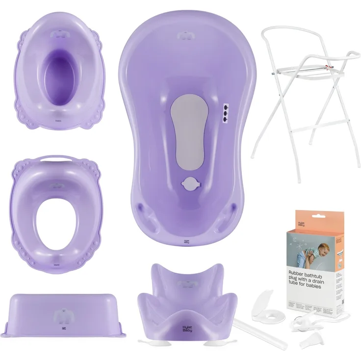 Baby Badewanne Set mit Gestell und Badewannensitz - für Neugeborene und Babys - stabil und bequem