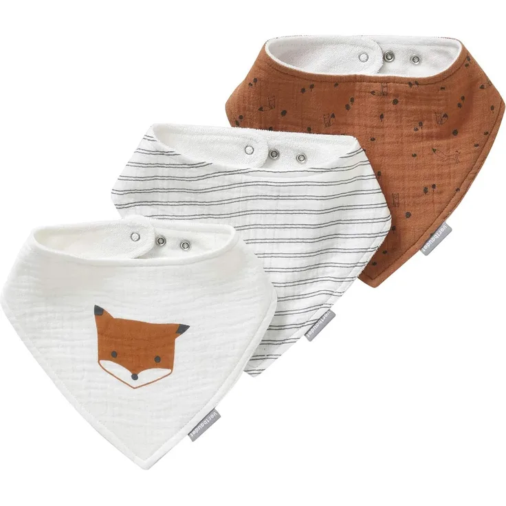 VERTBAUDET 3er-Pack Baby Halstücher, Baumwoll-Musselin pack mehrfarbig fuchs ONE SIZE