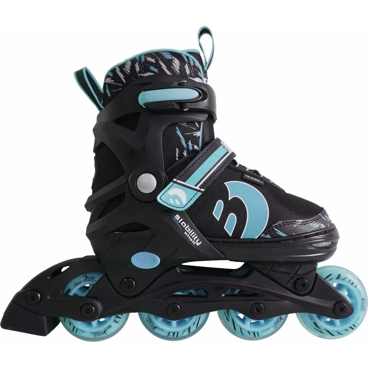 Best Sporting Inline Skates Kinder, verstellbar, ABEC 7, 30 - 33, türkisblau/schwarz