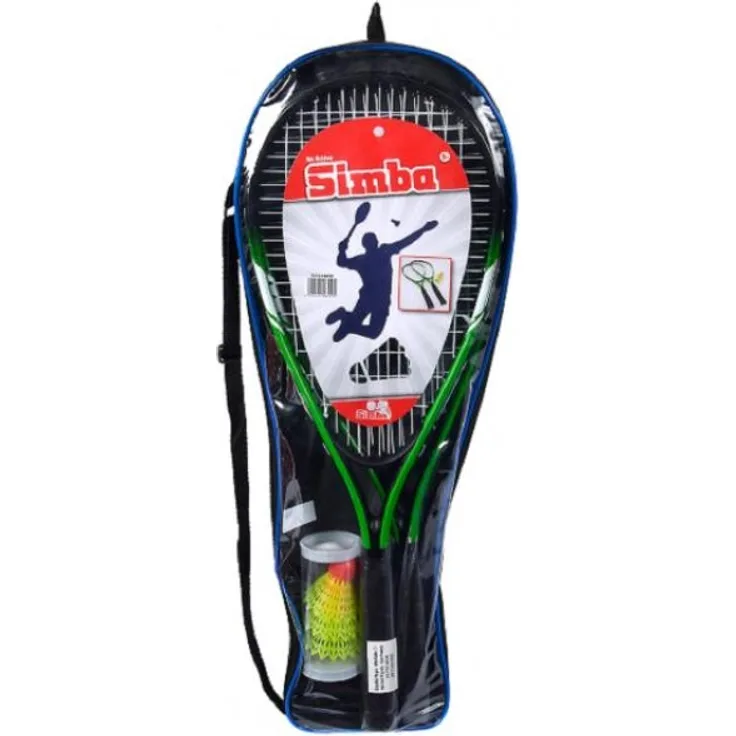 badmintonset Stahl grün 6-teilig