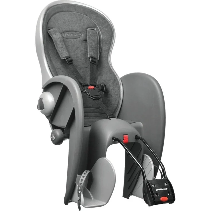 Polisport 'Wallaby Evolution Deluxe' Kinderfahrradsitz dunkelgrau, bis 22 kg, inkl. Rahmenhalterung - Preisvergleich – Bild 1