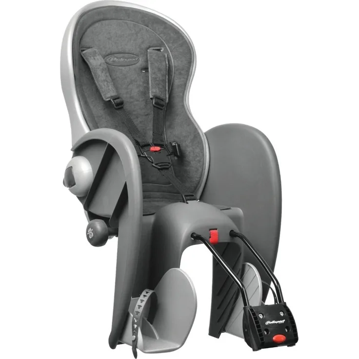 Polisport 'Wallaby Evolution Deluxe' Kinderfahrradsitz dunkelgrau, bis 22 kg, inkl. Rahmenhalterung - Preisvergleich