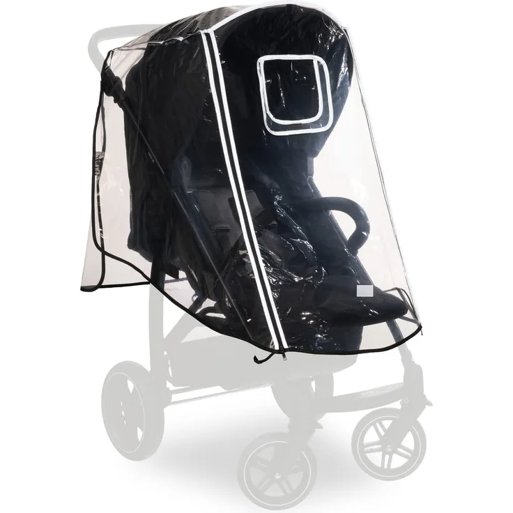 Hauck Universal Regenschutz Buggy Kinderwagen, Reflektierende Umrandung, Kontakt-Fenster, Gute Luftzirkulation, Einfache Befestigung, Kompatibel mit hauck Buggy, Transparent
