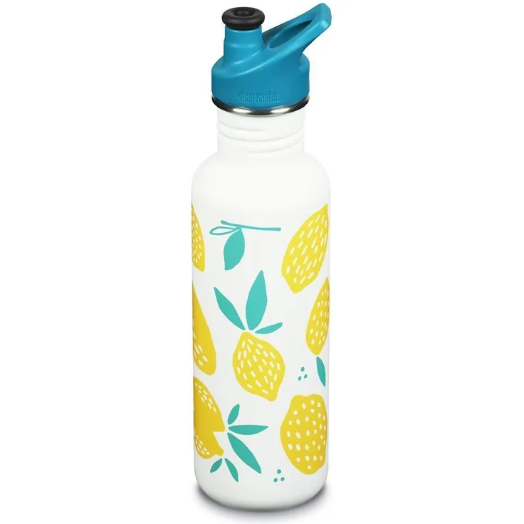 Klean Kanteen Classic Narrow Lemons - 800ml Edelstahlflasche mit Sport Cap