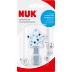 NUK Schnullerband mit Clip | für alle Schnuller | stabil und bruchsicher | blaue Sterne