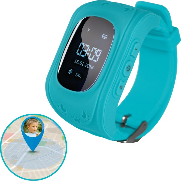 EASYmaxx Kinder Smart Watch Mit GPS Funktion | Smartwatch Für Jungen Und Mädchen Mit GPS, SOS Telefon, Standortlokalisierung, Tracker | Elektrisches Digital Armband Ohne Handy verwendbar (Blau) – Bild 3