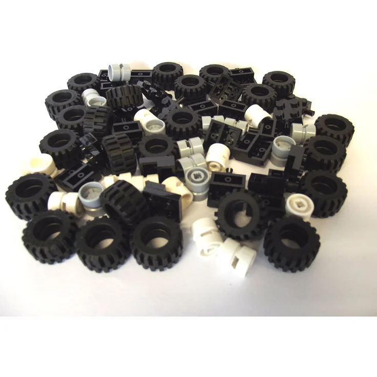 LEGO - 72-teiliges Räder, Reifen und Achs-Set. Lieferung erfolgt wie abgebildet. – Bild 1