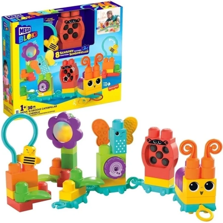 Mega Bloks Rolling Fun Caterpillar Train Construction Toy