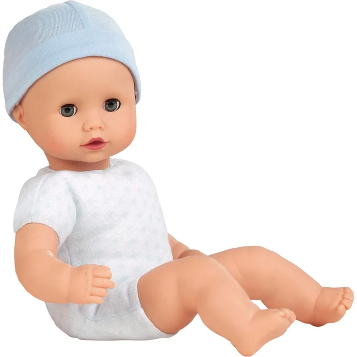Götz 1320591 Muffin to Dress Junge Puppe - 33 cm große Babypuppe mit blauen Schlafaugen, ohne Haare - Weichkörperpuppe mit Mütze - ab 18 Monaten