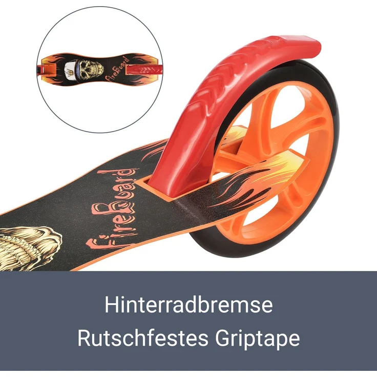 ArtSport 24623 'Cityroller Skaterboy' Scooter, ab 3 Jahren, 3-fach höhenverstellbar bis 106 cm, klappbar, max. belastbar bis 100kg, rot – Bild 6