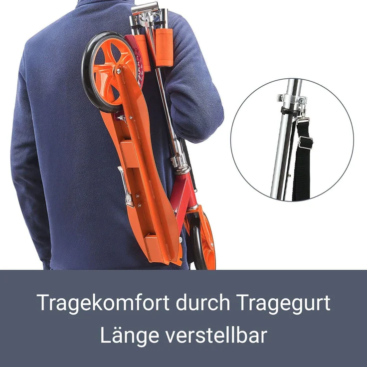 ArtSport 24623 'Cityroller Skaterboy' Scooter, ab 3 Jahren, 3-fach höhenverstellbar bis 106 cm, klappbar, max. belastbar bis 100kg, rot – Bild 3