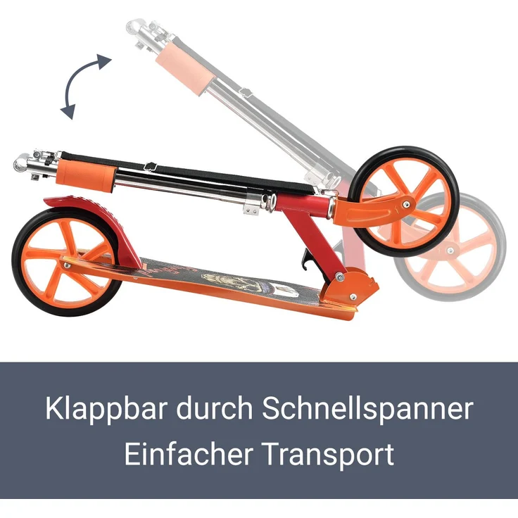 ArtSport 24623 'Cityroller Skaterboy' Scooter, ab 3 Jahren, 3-fach höhenverstellbar bis 106 cm, klappbar, max. belastbar bis 100kg, rot – Bild 4